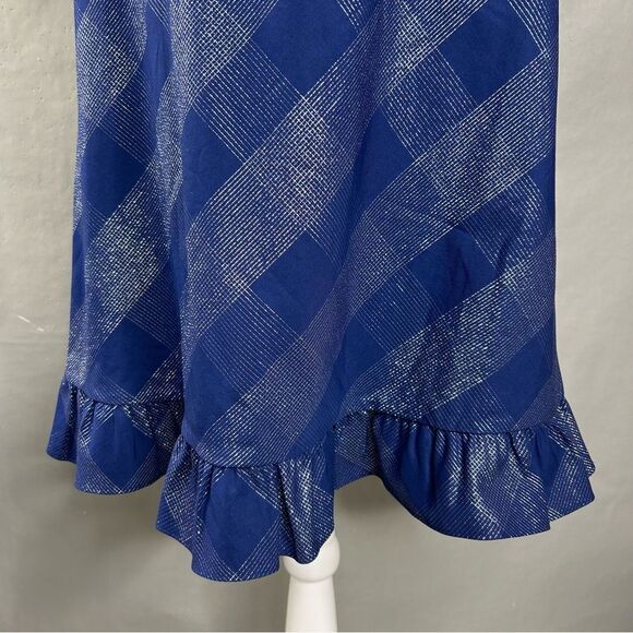 Hill House Dress Katherine Nap Navy Glitter Check Puff Sleeve Mini Shift - Picture 7 of 8